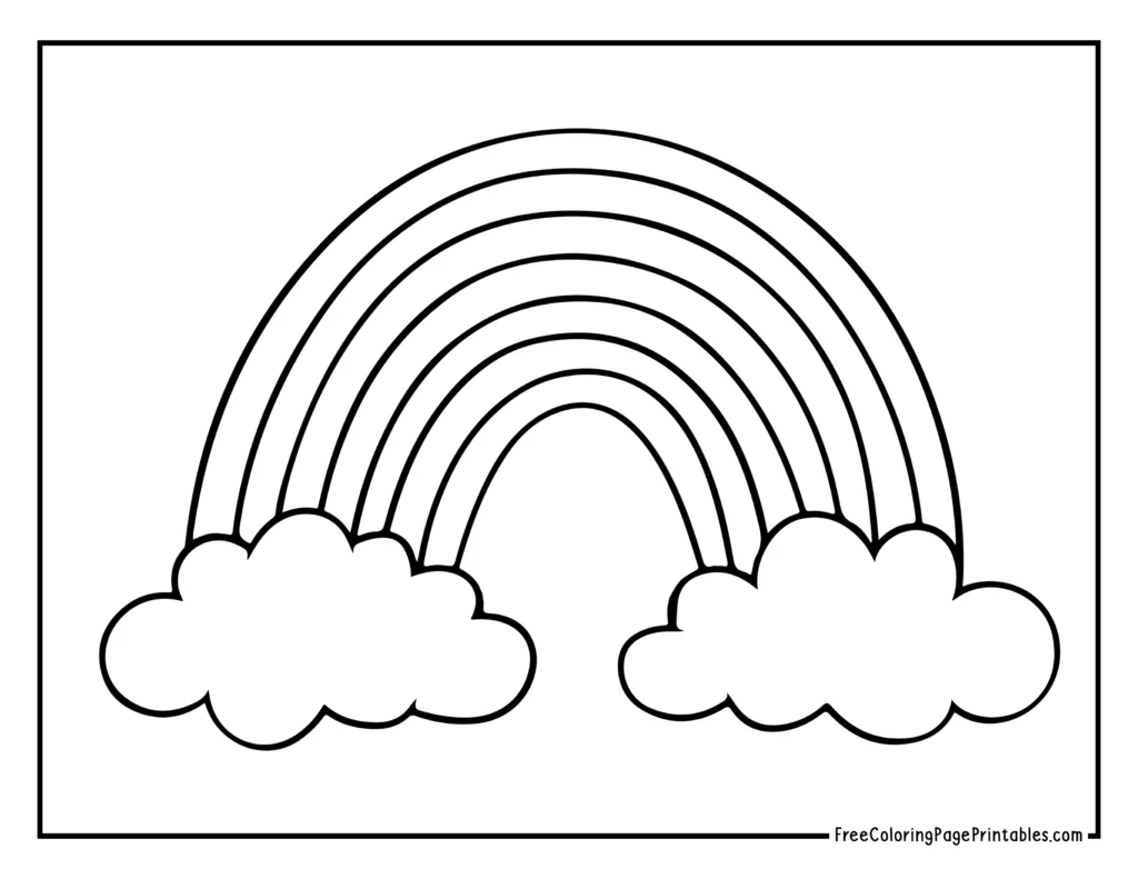 Rainbow Printable Coloring Page Basic