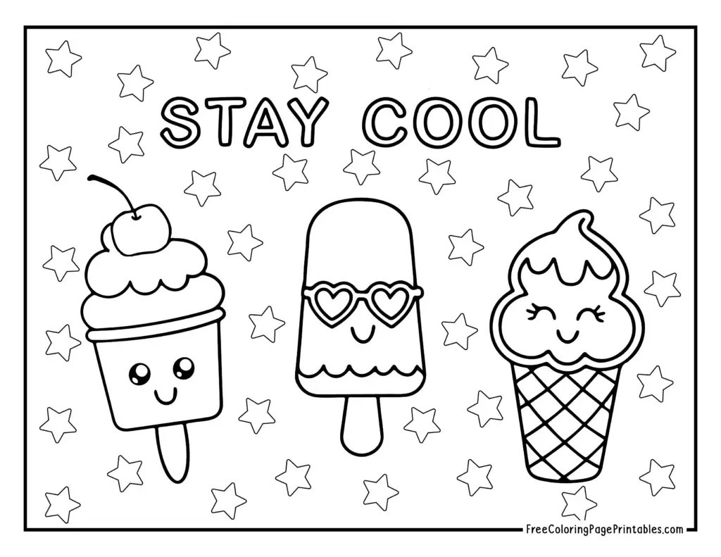 Summer Printable Coloring Pages Ice Cream