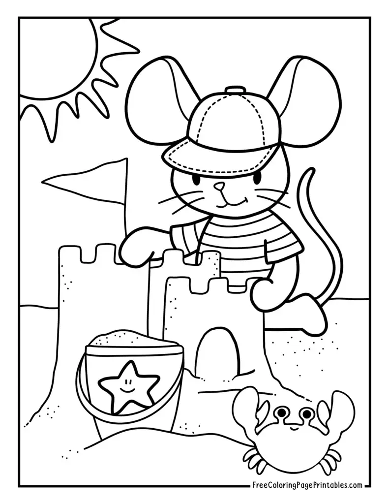 Summer Printable Coloring Pages Sandcastle Beach