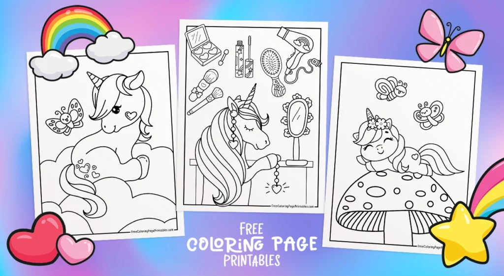 Unicorn Coloring Pages Header Image