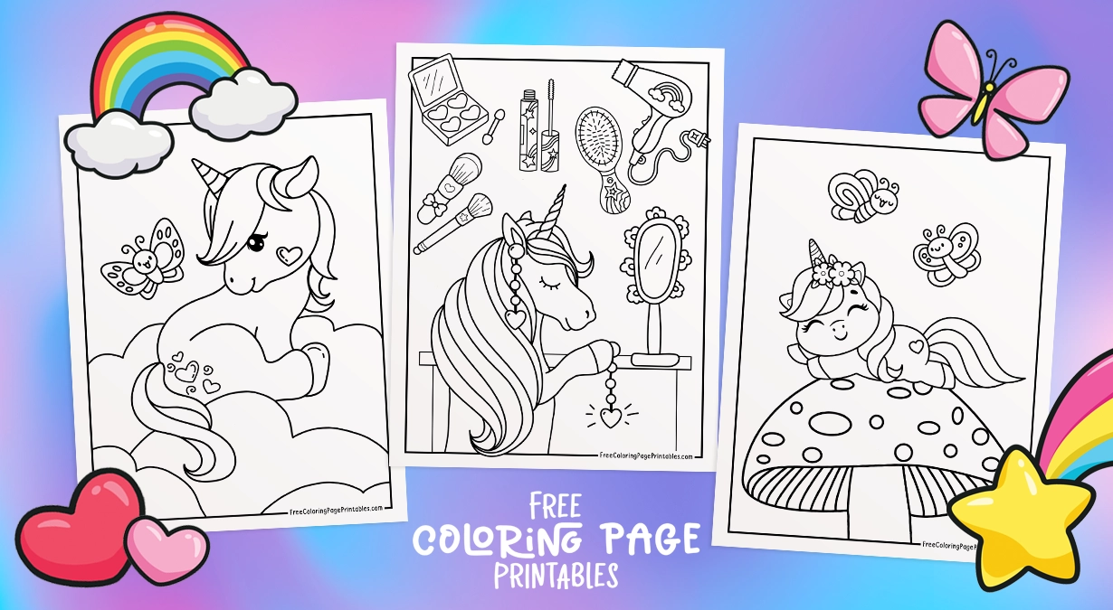 Unicorn Coloring Pages Header Image