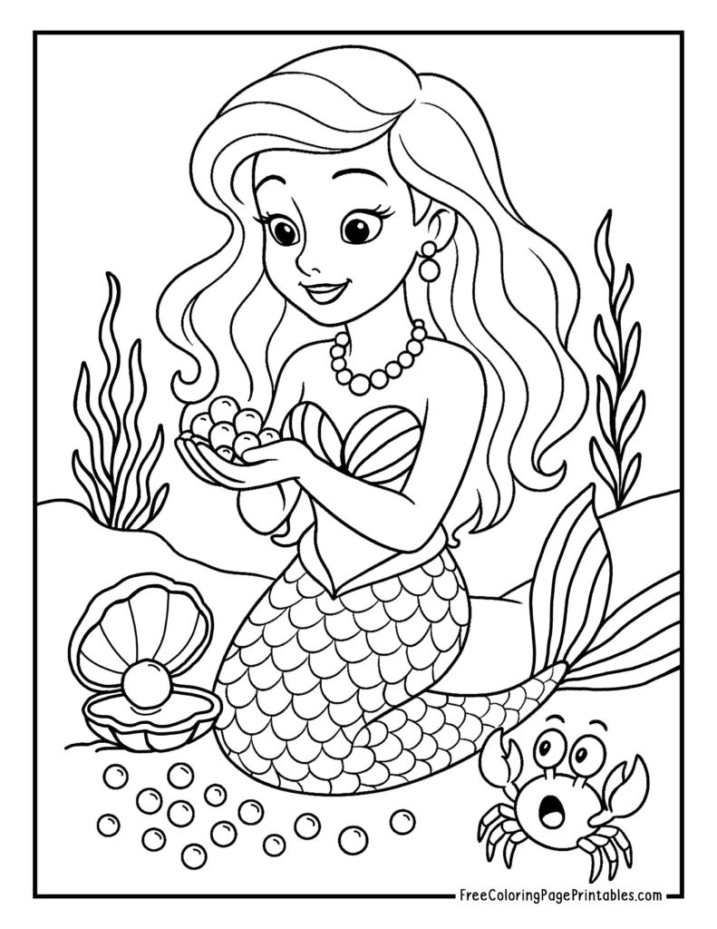 Pearl Collection Mermaid Coloring Page