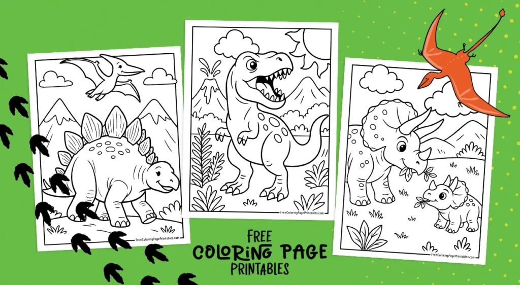 Dinosaur Coloring Pages Banner