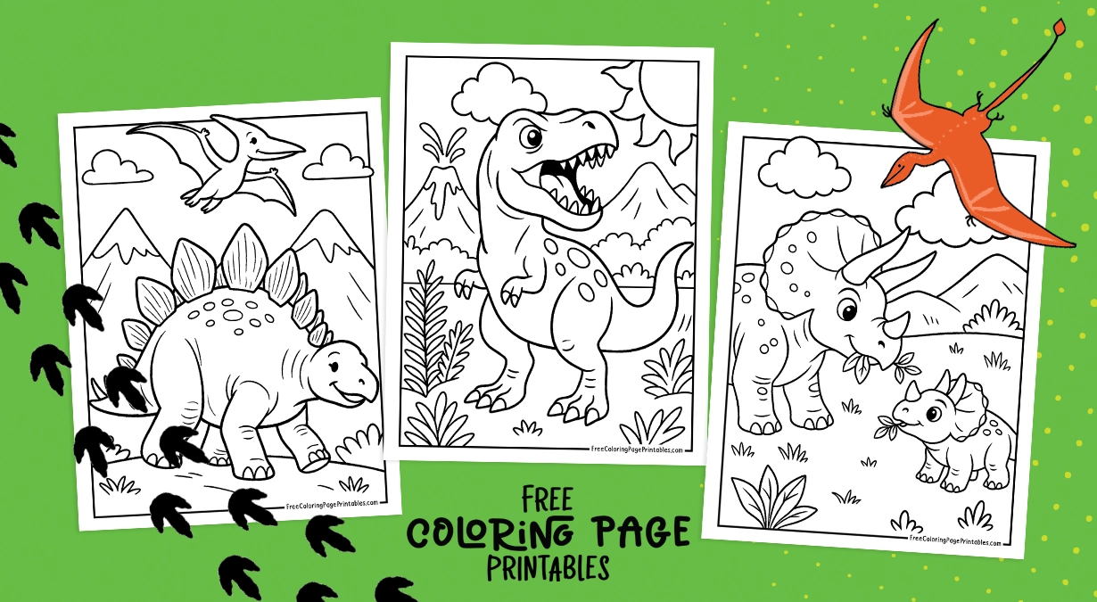 Dinosaur Coloring Pages Banner