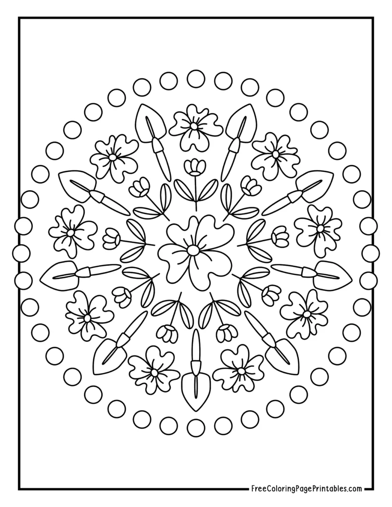Flowers Mandala Coloring Pages