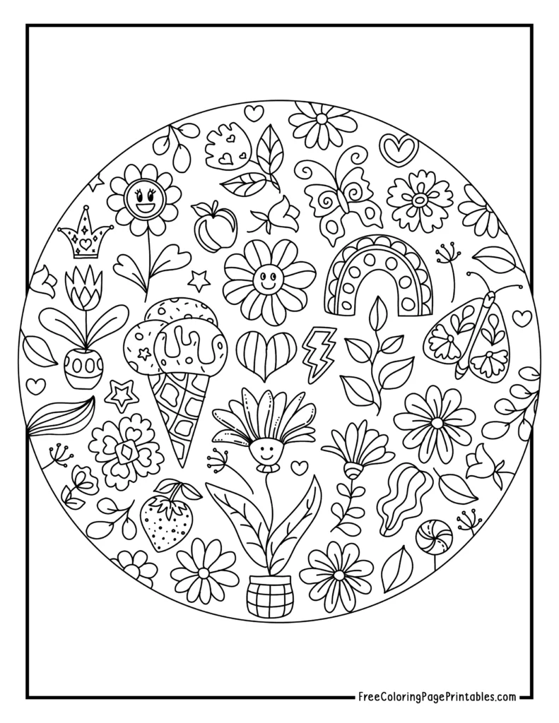 Groovy Mandala Coloring Page