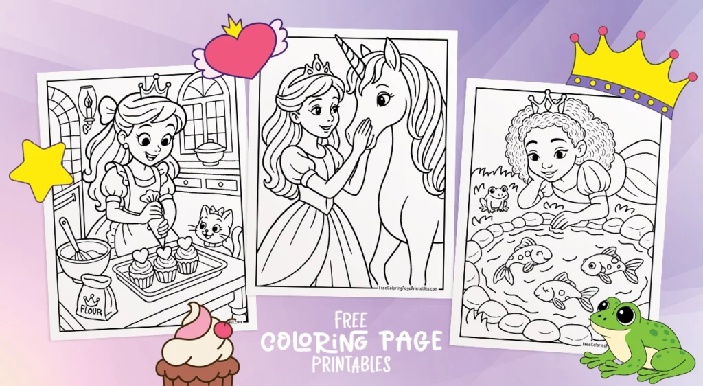 Princess Coloring Page Banner