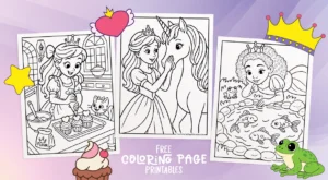 Princess Coloring Page Banner