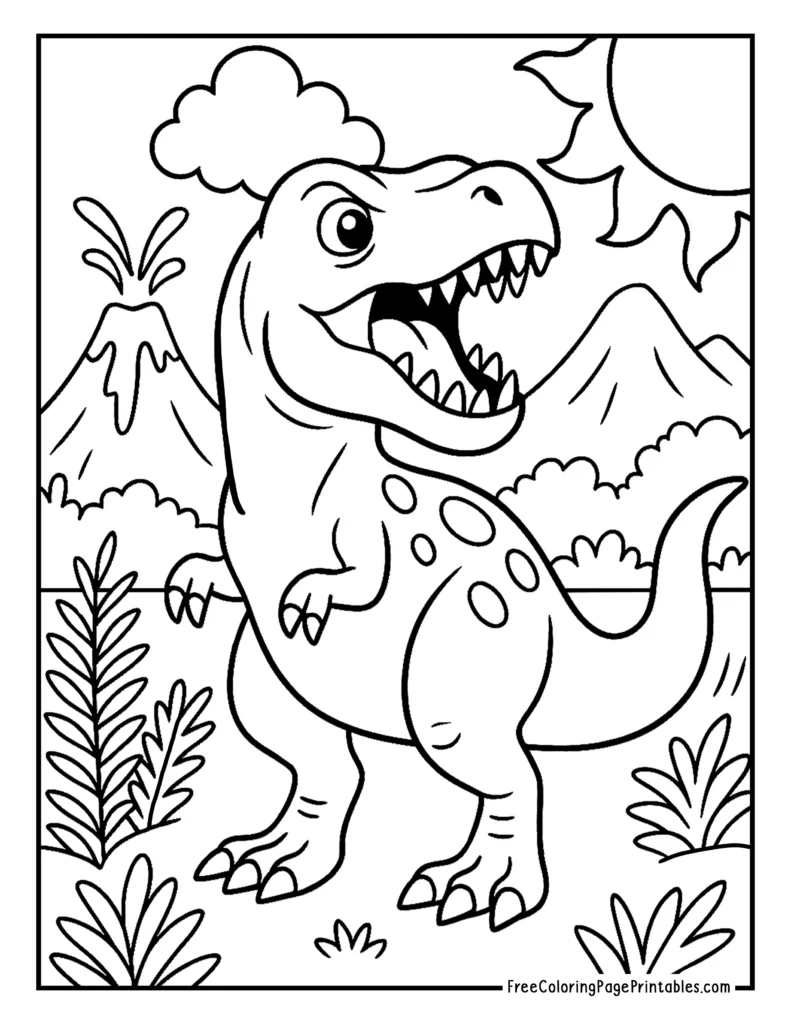 T-Rex Dinosaur Coloring Sheet