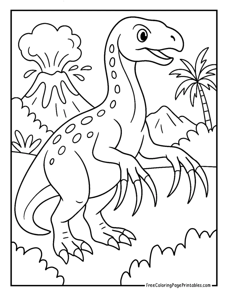 Therizinosaurus Dinosaur Coloring Page