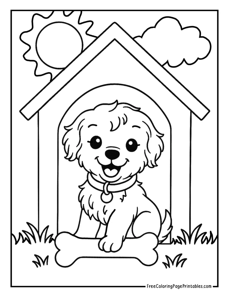 Easy Puppy Dog Coloring Page