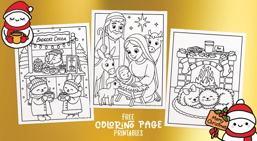 Cute Christmas Coloring Pages
