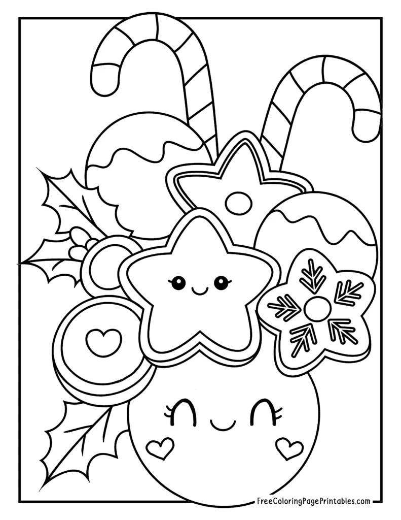 Christmas Cookies Coloring Page